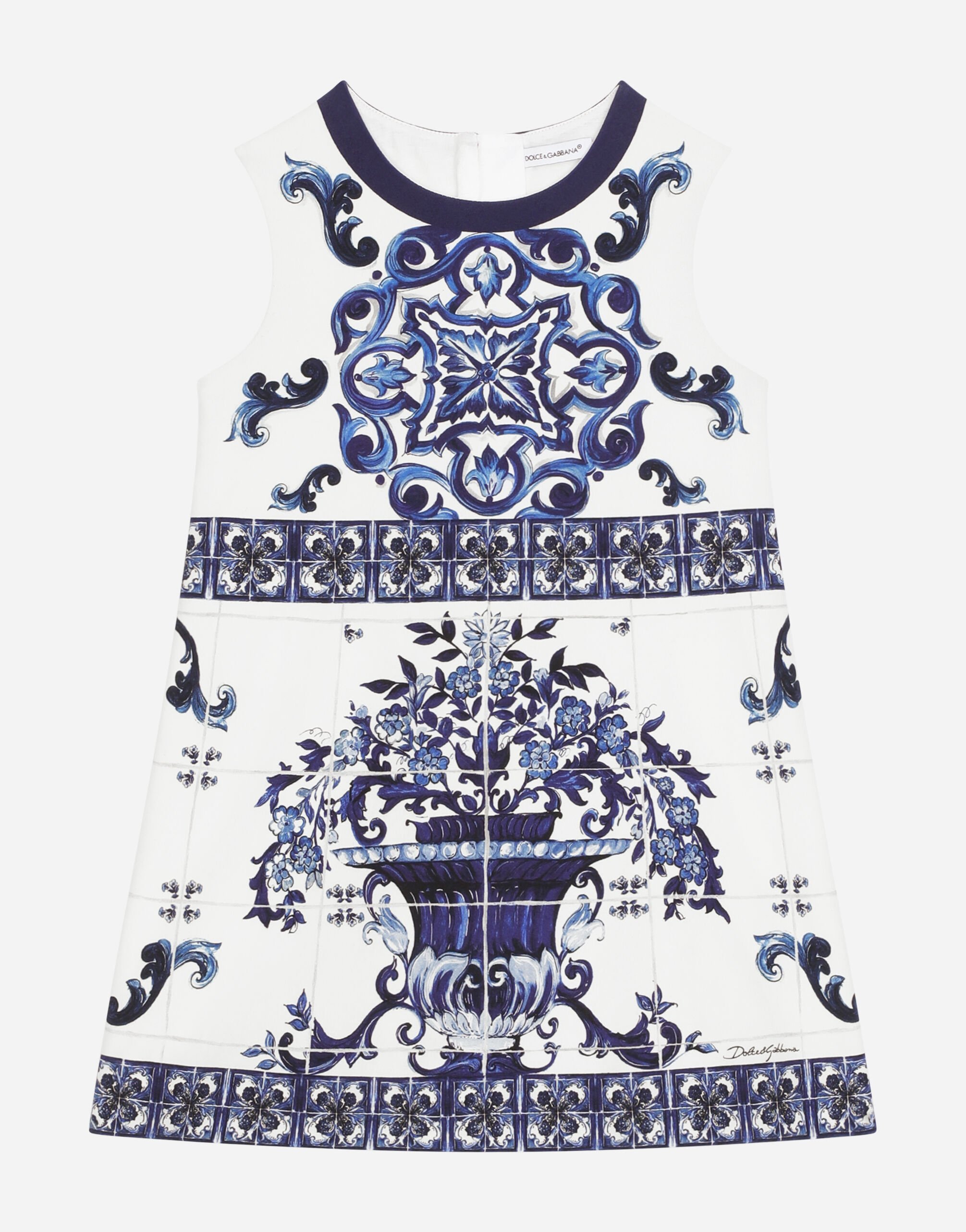 Majolica-print interlock dress