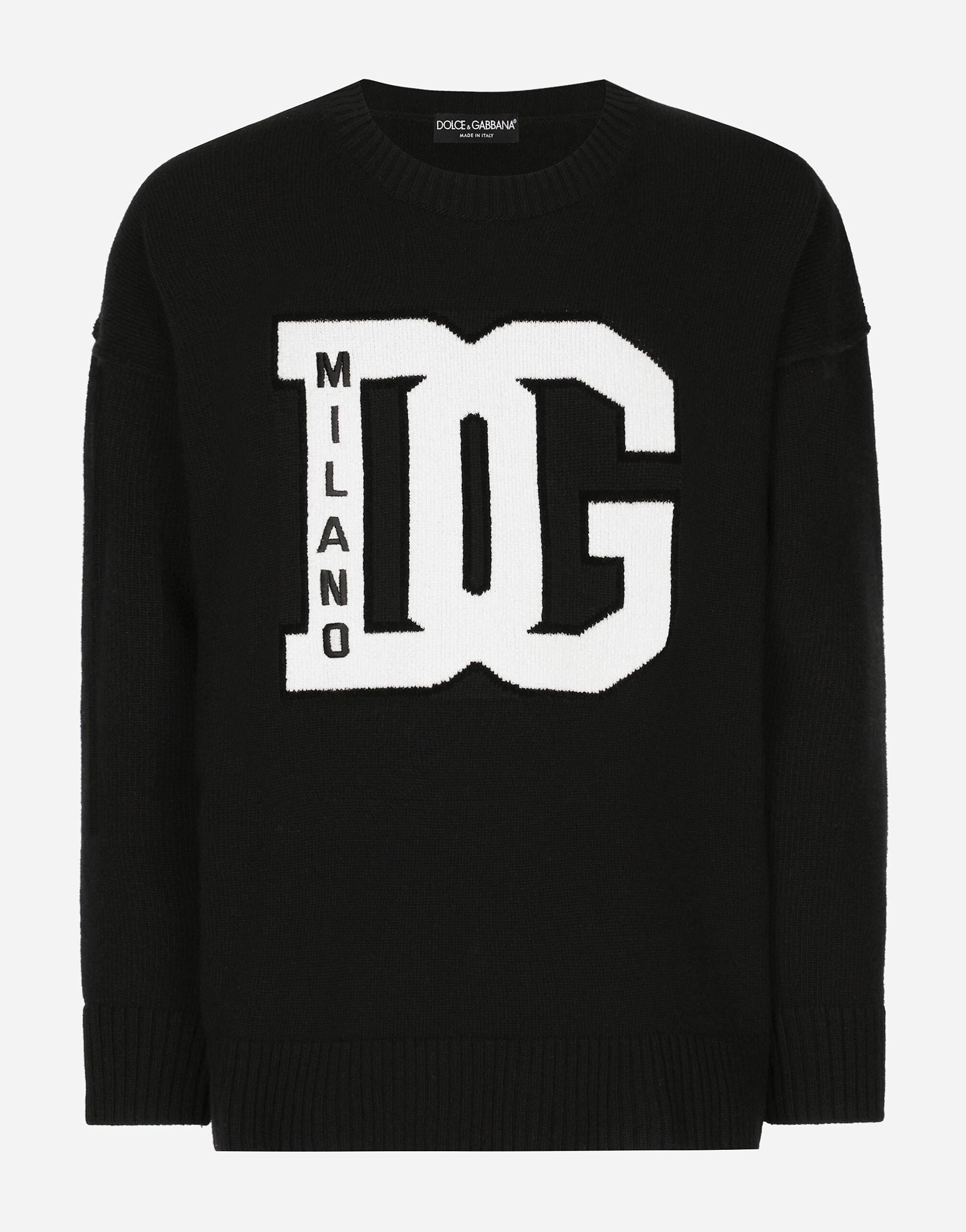 ${brand} Wool round-neck sweater with DG inlay ${colorDescription} ${masterID}