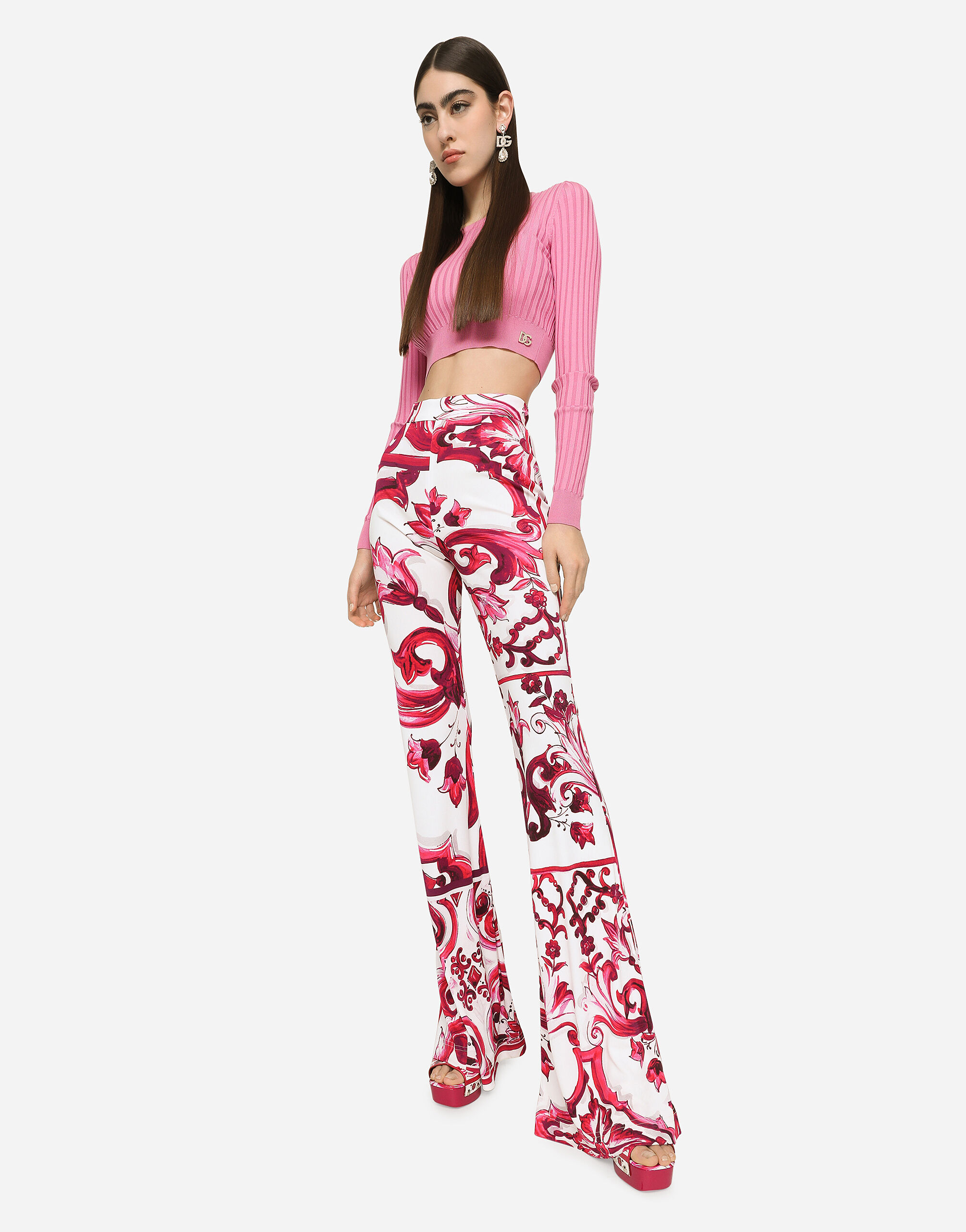 Dolce amp; Gabbana Kids cropped cotton-knit cardigan - Pink