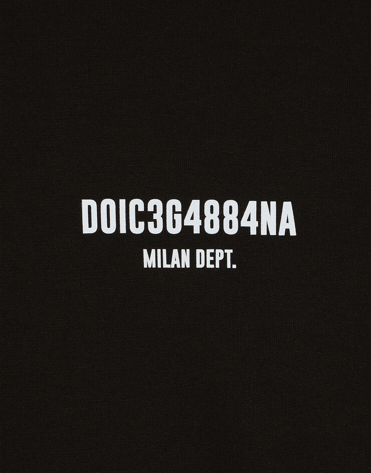 Dolce & Gabbana Футболка из хлопкового джерси с принтом и нашивкой DGVIB3 черный G8PB8TG7K00
