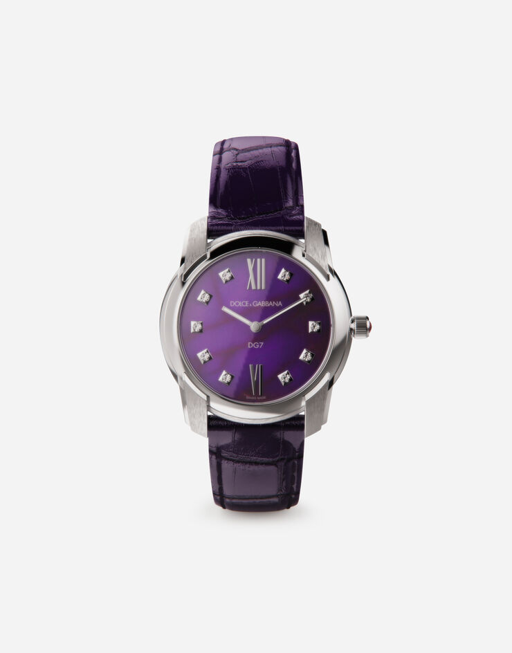 Dolce & Gabbana DG7 watch in steel with sugilite and diamonds 紫 WWFE2SXSFSA