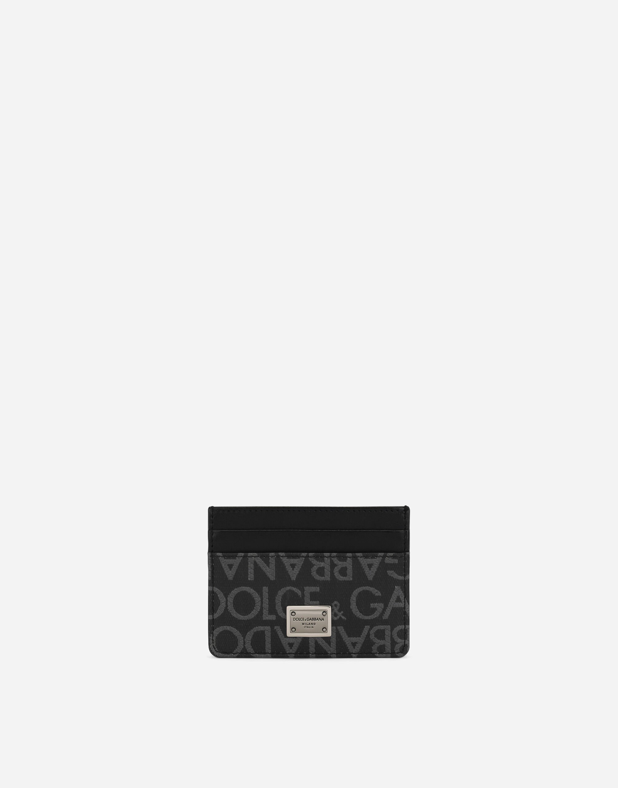 Dolce & Gabbana حافظة بطاقات جاكار مطلية أسود BP0330AW576