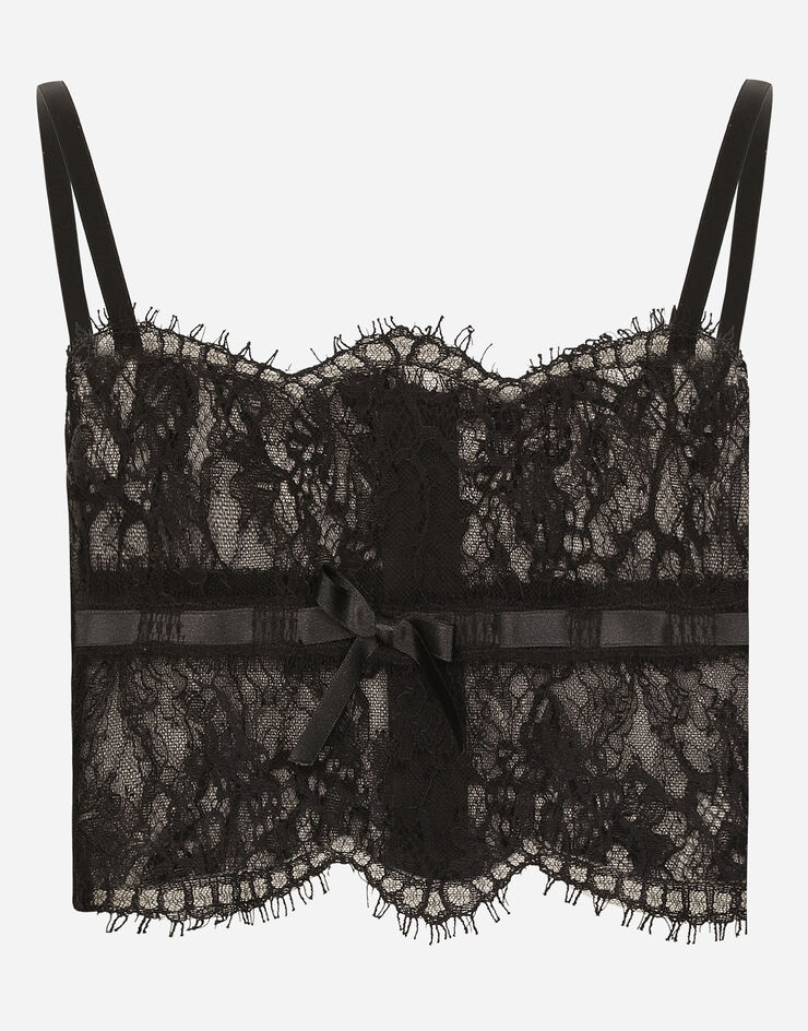 Dolce & Gabbana Top lingerie in pizzo Nero O7D98TONO88