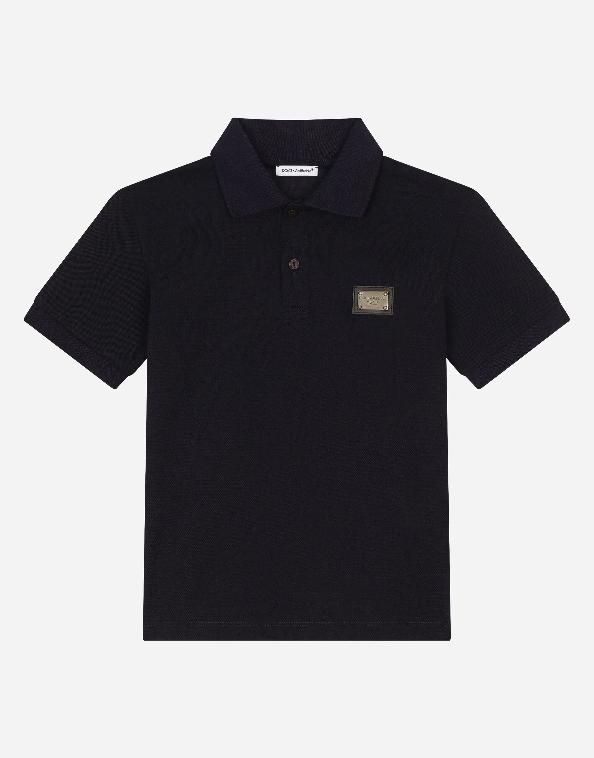 ${brand} Piqué polo-shirt with logo tag ${colorDescription} ${masterID}