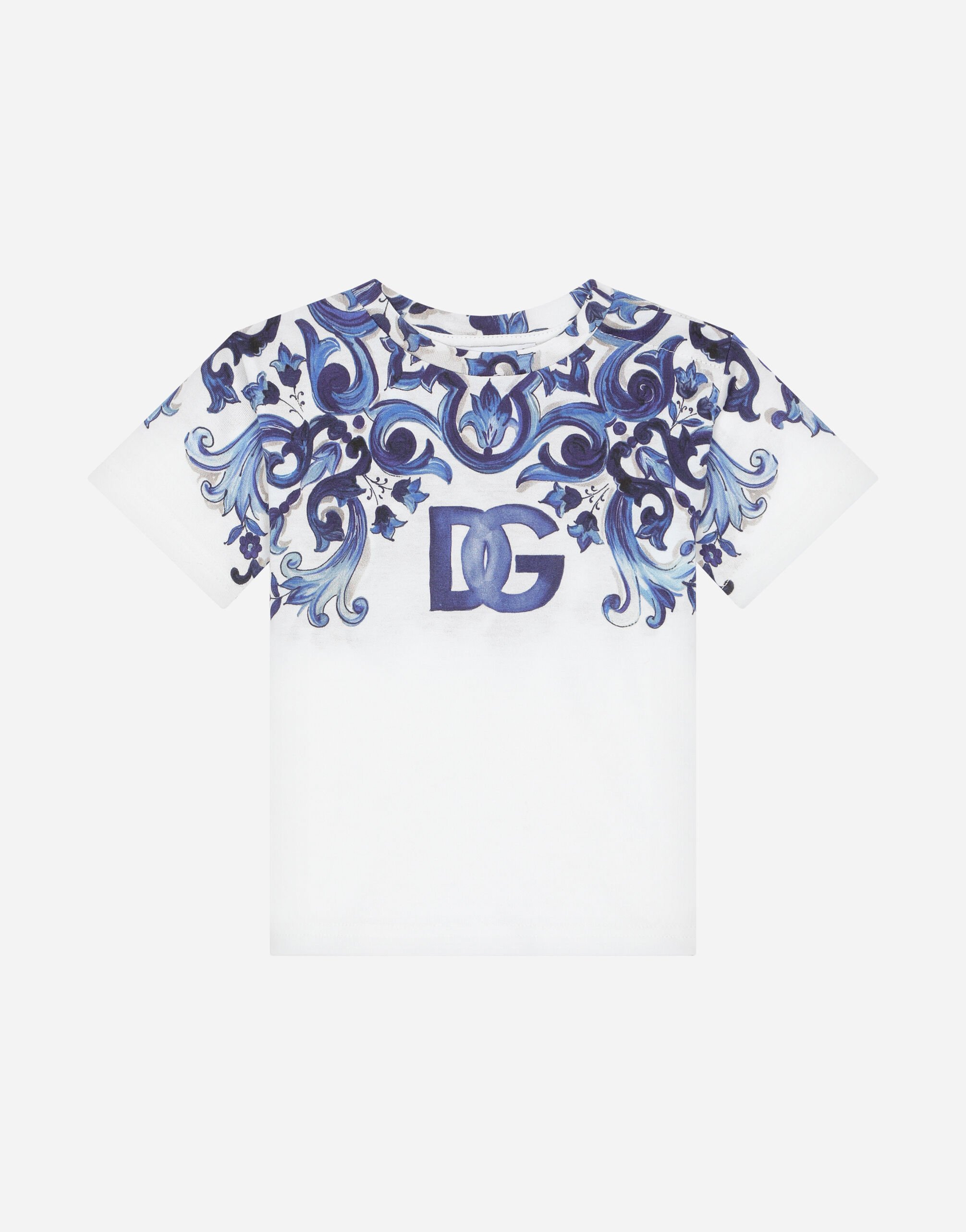 Dolce & Gabbana T-shirt en jersey à imprimé majoliques Jaune L2JWAXG7NUR