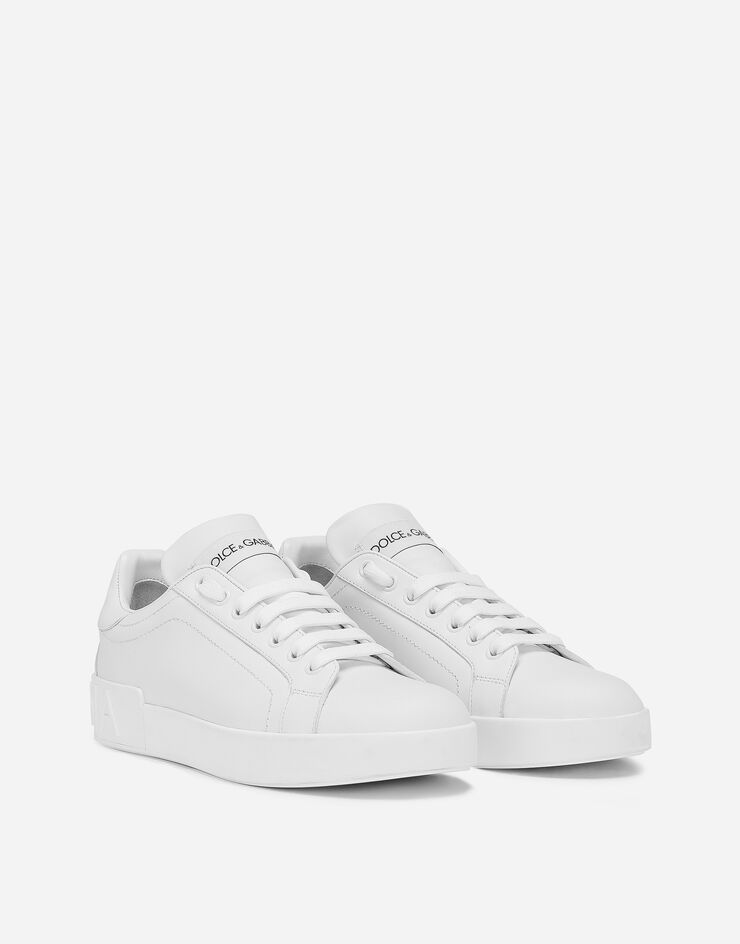 Calfskin Portofino sneakers in White for Women | Dolce&Gabbana®