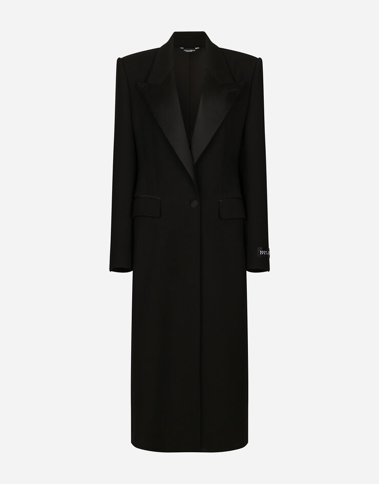 Dolce&Gabbana Cappotto lungo tuxedo monopettto in lana Nero F0W1LTFU227