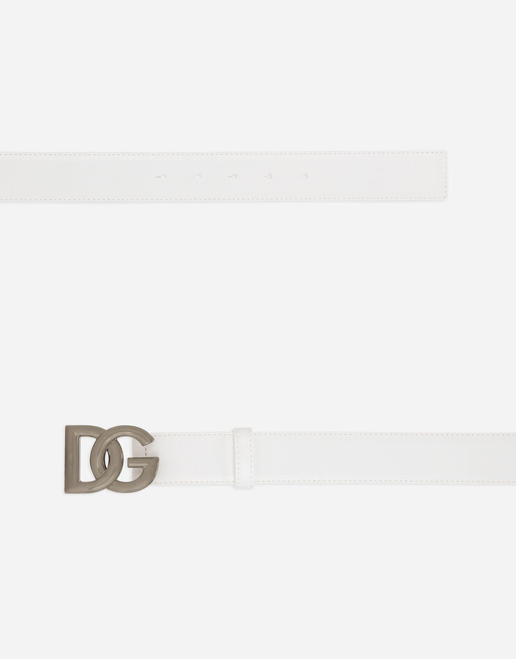 Dolce & Gabbana Cinturón con hebilla logotipo DG Blanco BC4693AQ765
