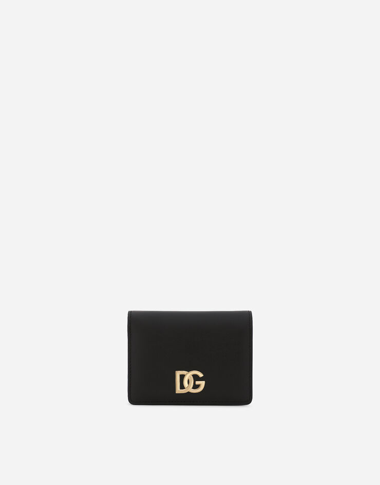 Dolce & Gabbana Portefeuille en cuir de veau à logo DG Noir BI1211AW576