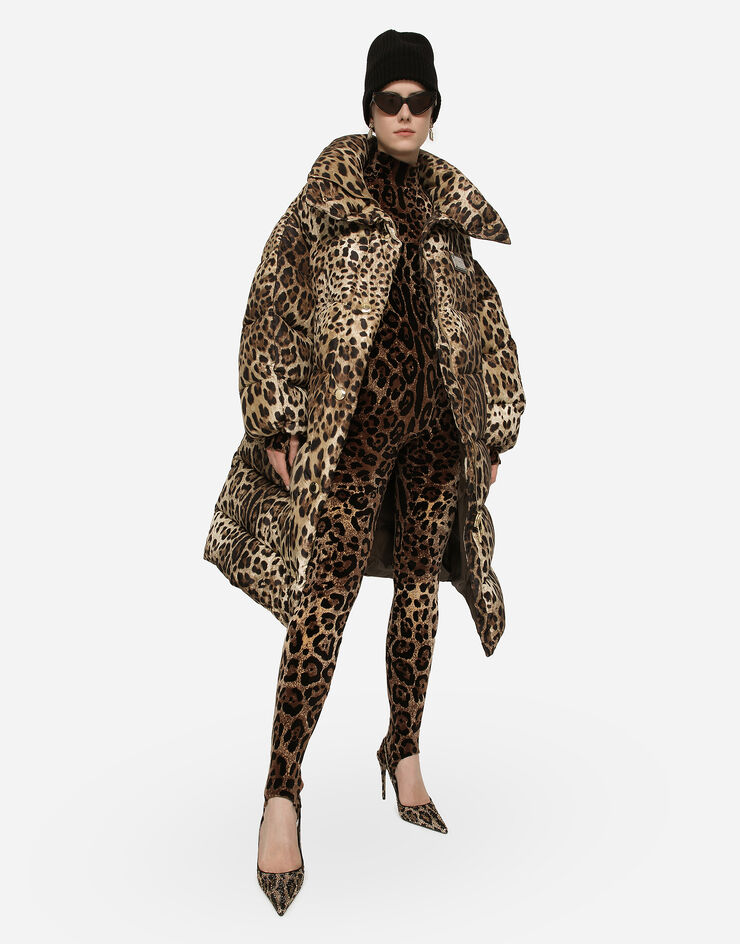 Dolce&Gabbana Long leopard-print nylon jacket Animal Print F9Q89THSMW8