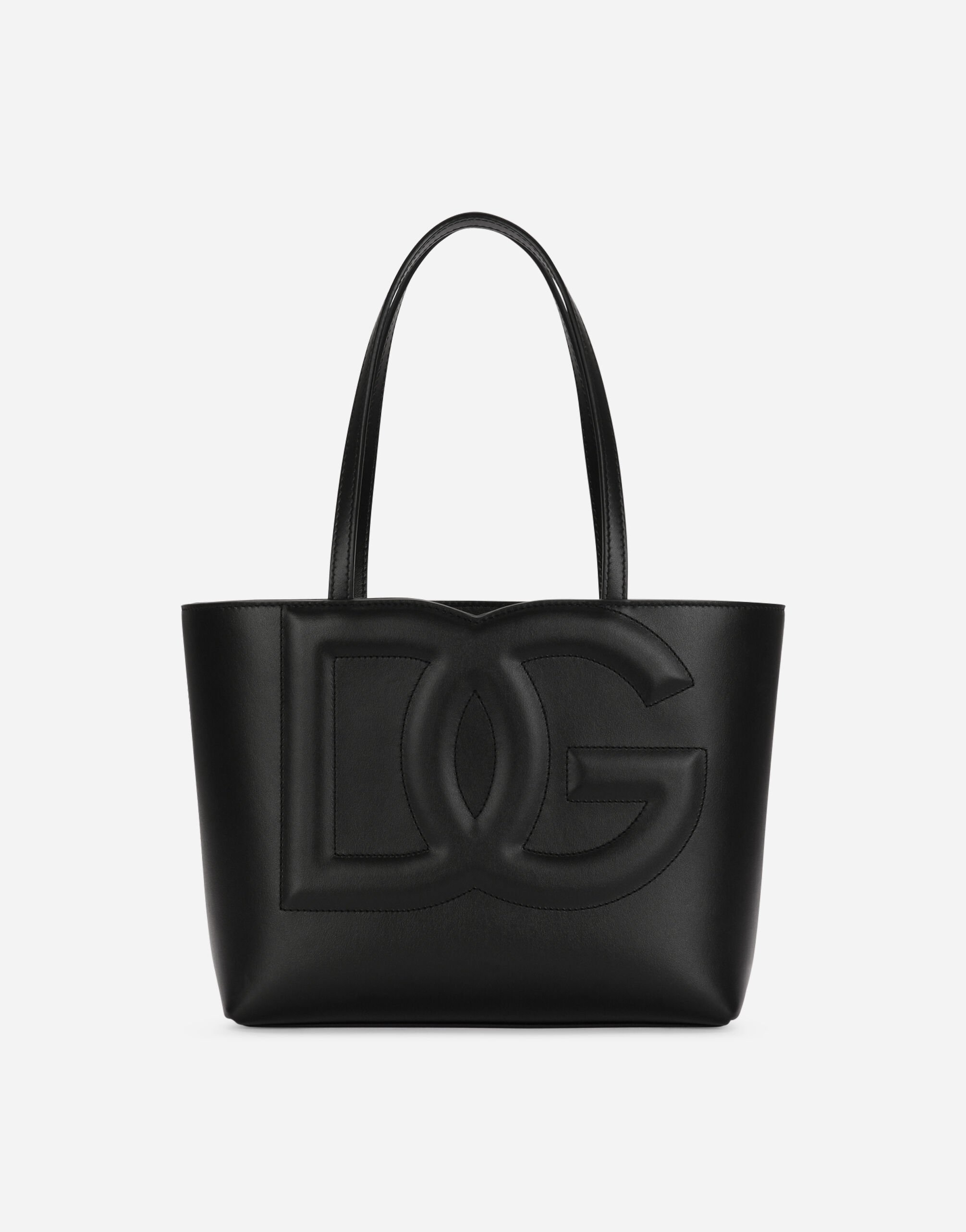 Dolce & Gabbana Bolso shopper DG Logo Bag pequeño en piel de becerro Imprima F6JITTFSFNQ