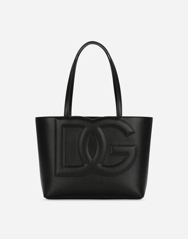 Dolce & Gabbana Borsa DG Logo Bag shopping piccola in pelle di vitello Stampa F6JJDTHS5R9