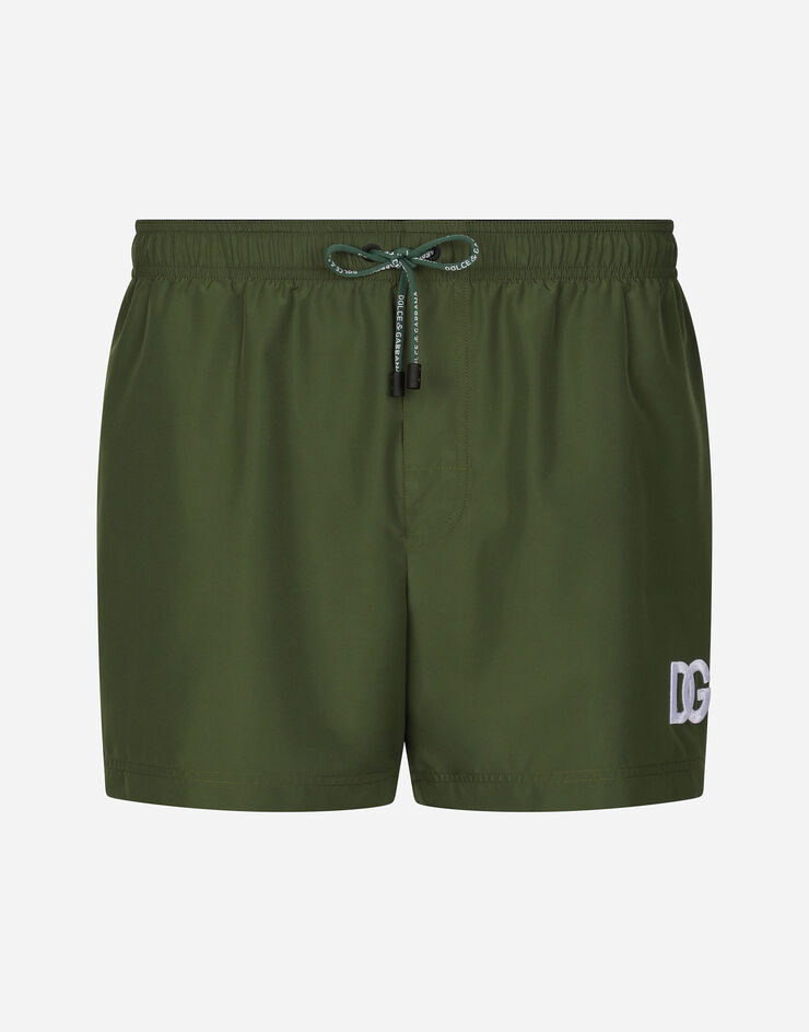 Dolce & Gabbana Swim shorts with DG patch Green M4F29TFUSFW