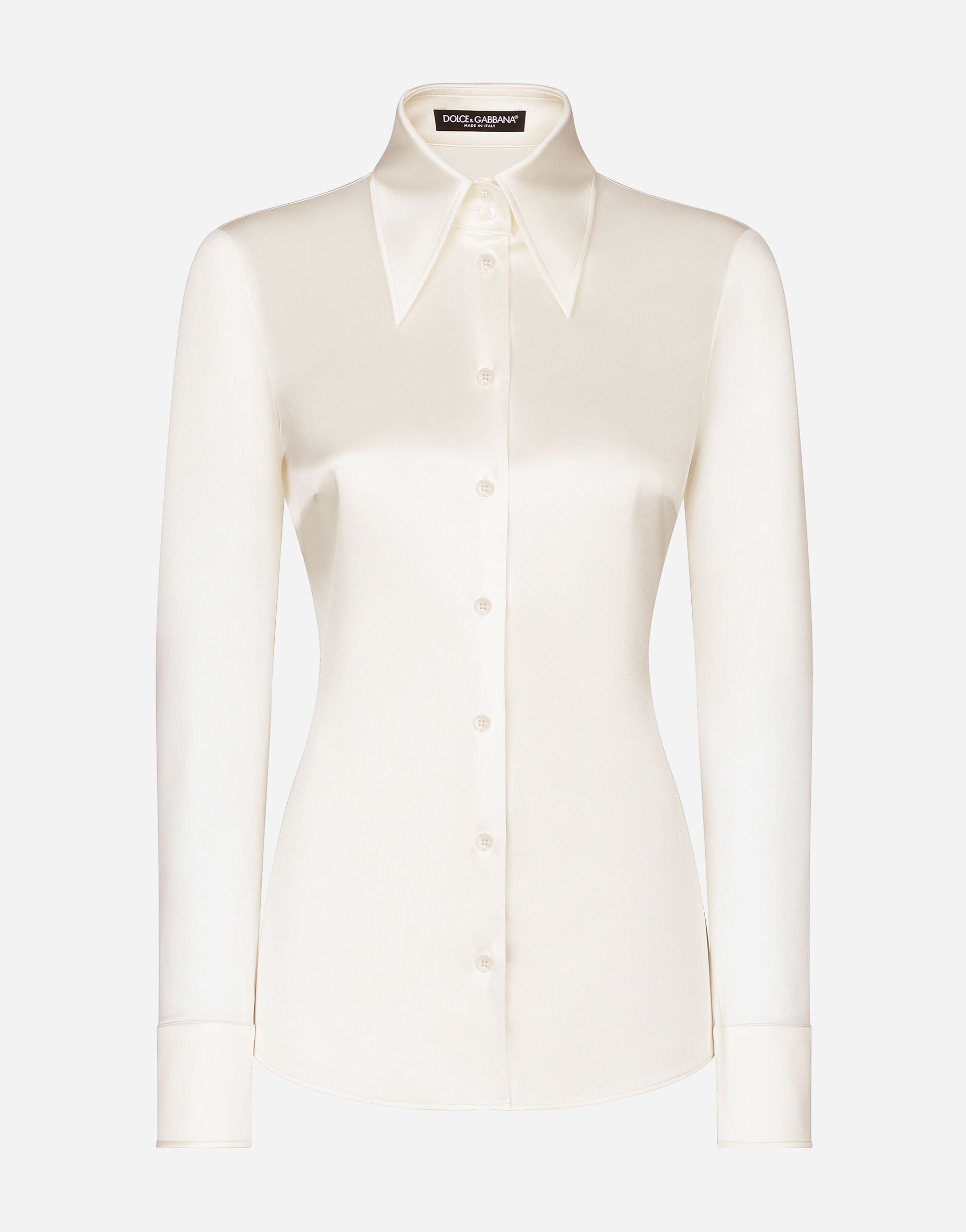 ホワイトのウィメンズ KIM DOLCE&GABBANA Satin shirt | Dolce&Gabbana®