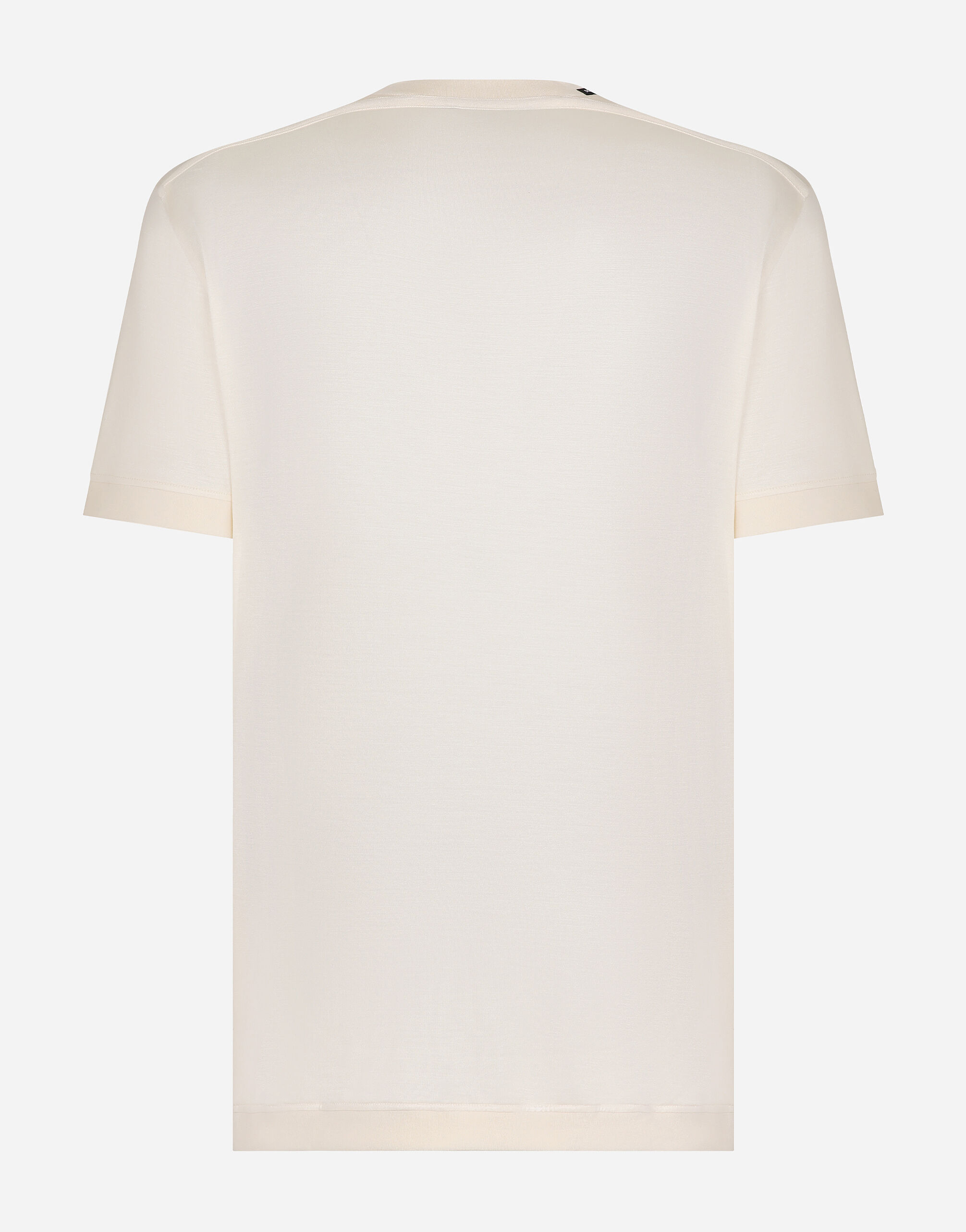 Short-sleeved silk T-shirt in White for Men | Dolce&Gabbana®