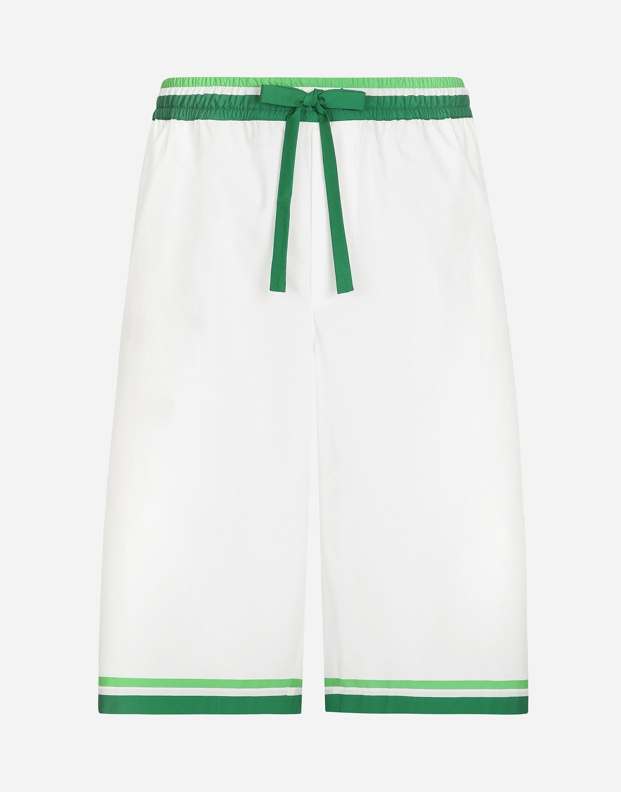 Dolce & Gabbana Poplin jogging shorts with majolica print Print G5JH9THI1S6