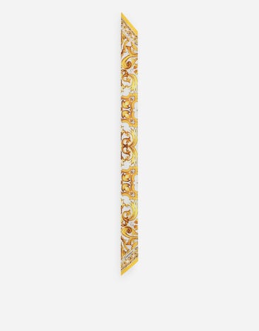 Dolce & Gabbana ربطة رأس من تويل حريري بطبعة ماجوليكا (6x100) مطبعة FS215AGDAOY