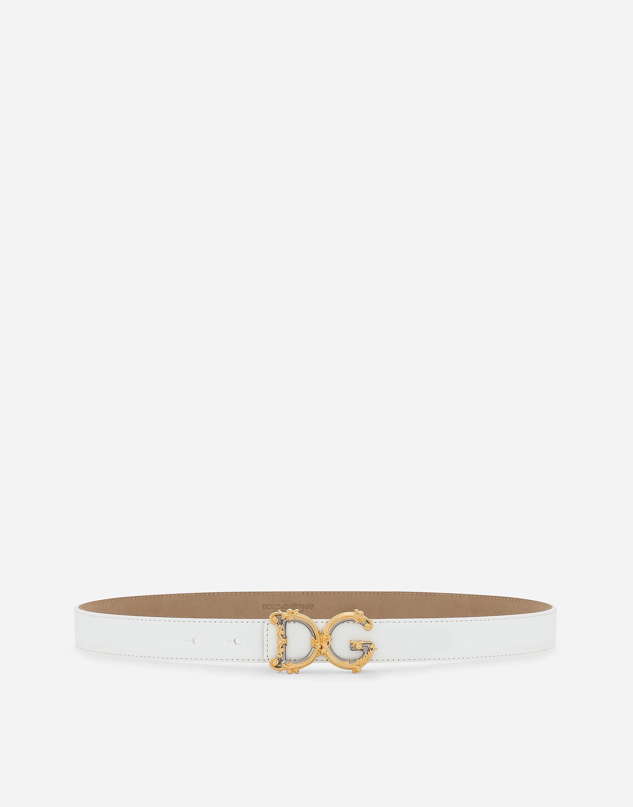 Dolce & Gabbana Calfskin belt with logo Print FB389AGDCM4