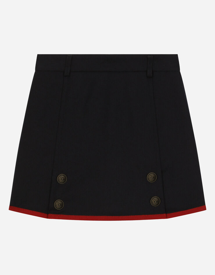 Dolce & Gabbana Wool skorts with decorative buttons Blue L55I07G7NPO