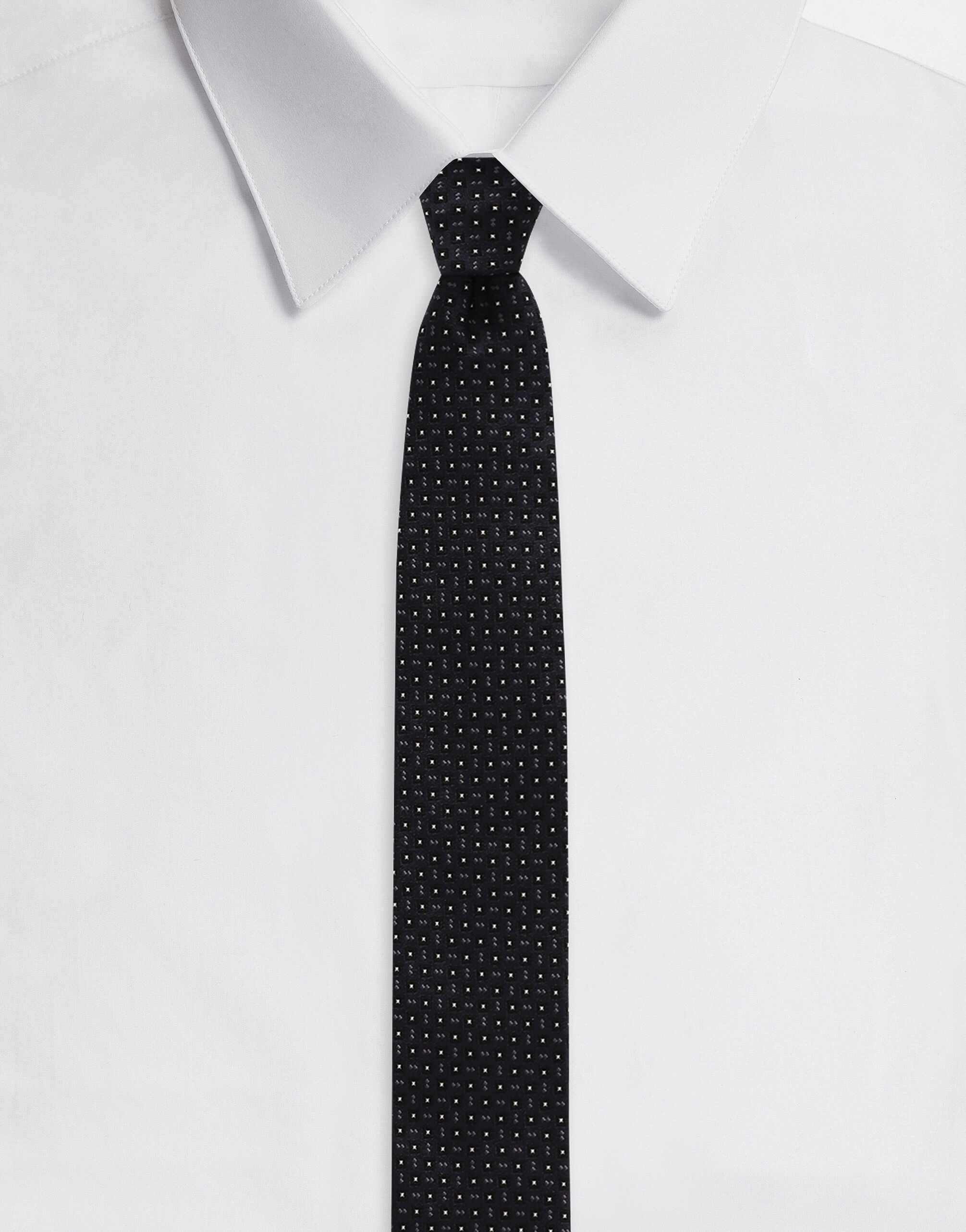 ${brand} Silk jacquard tie with DG logo ${colorDescription} ${masterID}