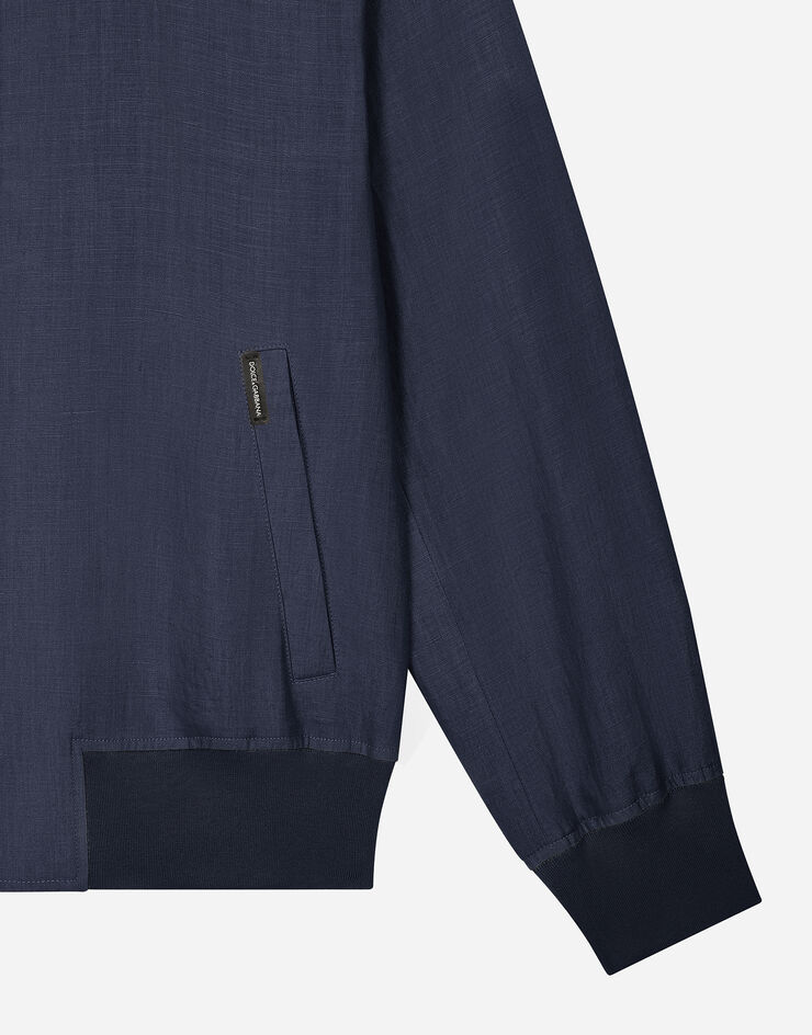 Dolce & Gabbana Unlined linen bomber jacket Blue G9BFNTFU4K6