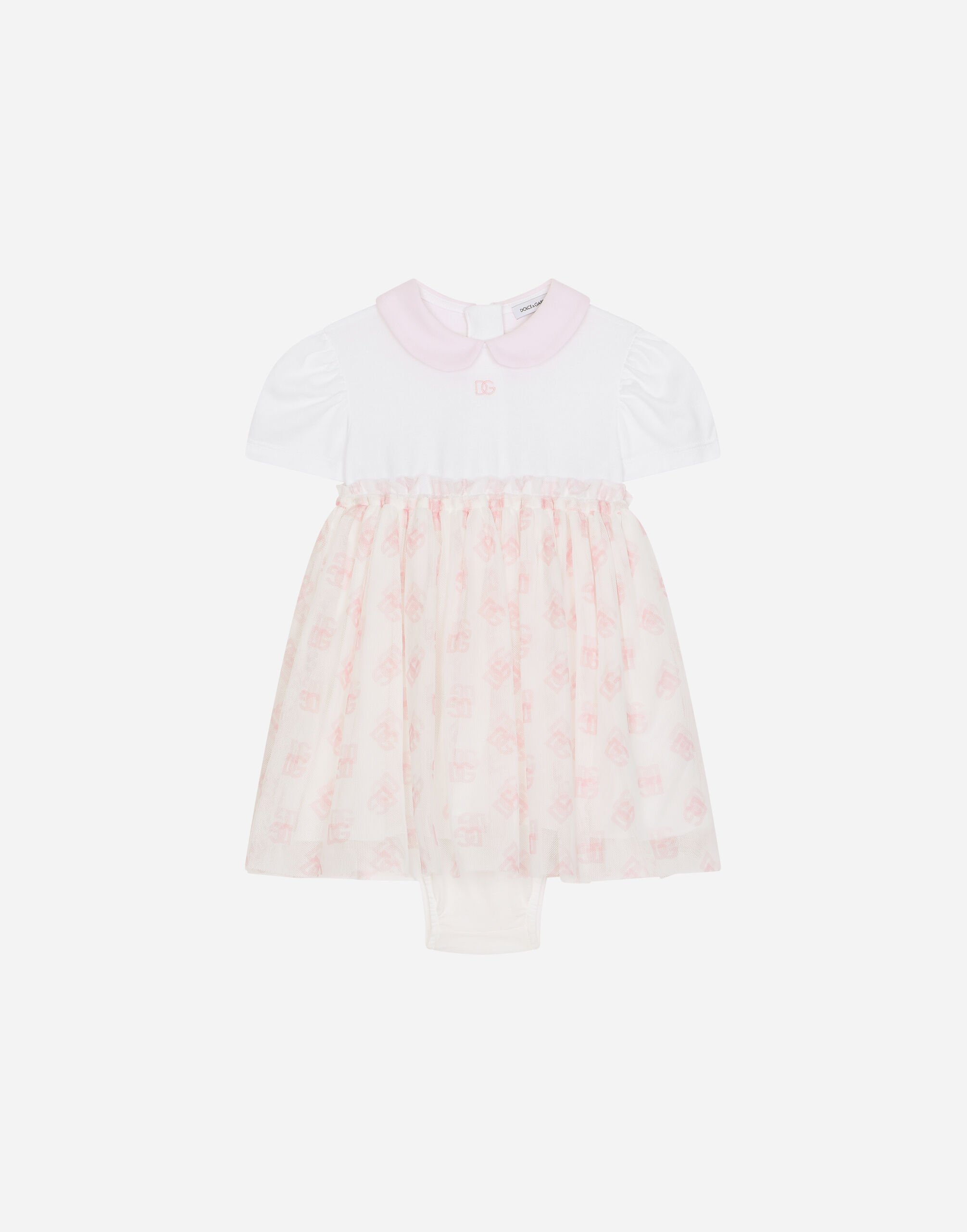 ${brand} DG logo-print tulle and jersey dress ${colorDescription} ${masterID}
