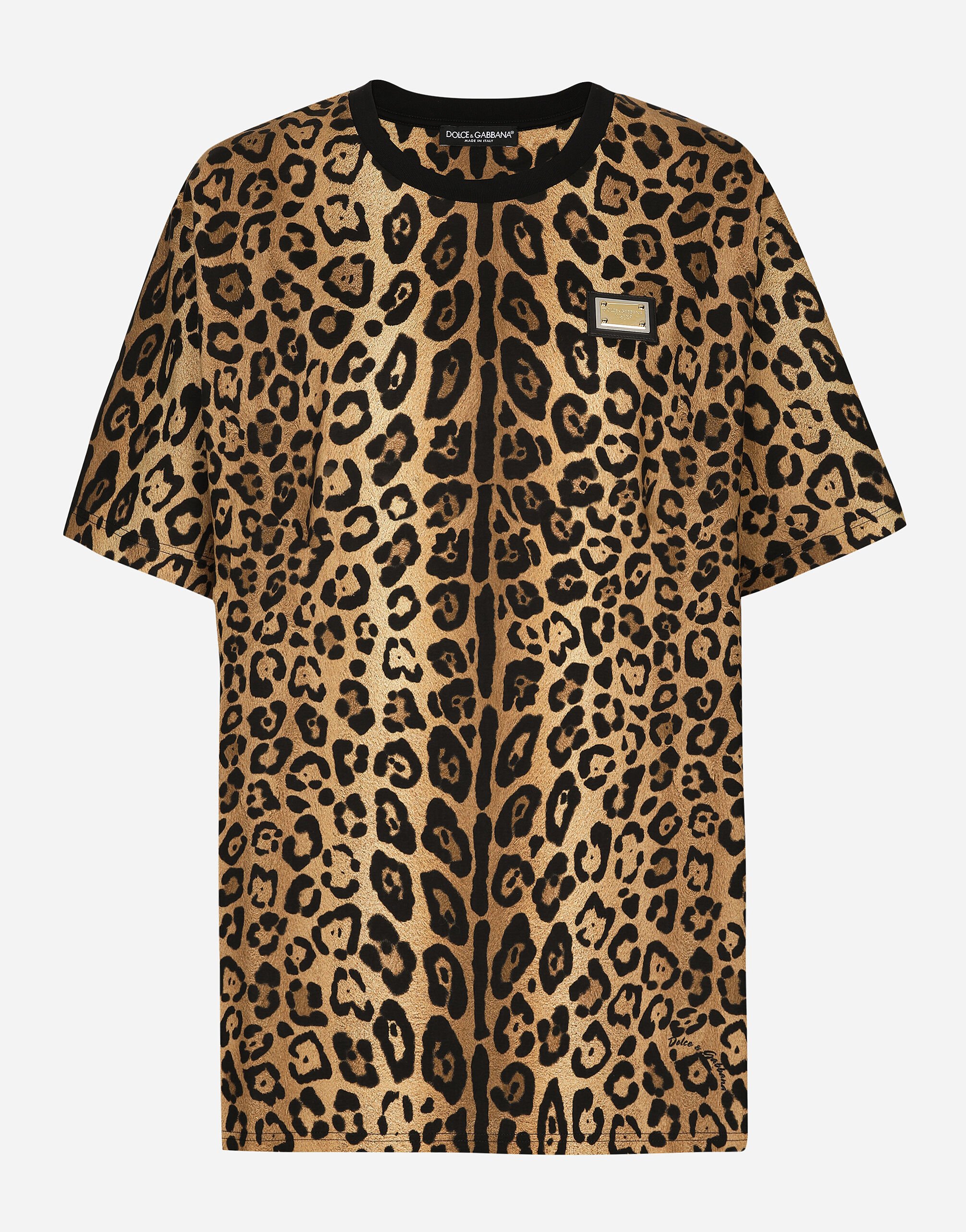 Dolce & Gabbana Tシャツ ショートスリーブ ジャージー レオパードプリント マルチカラー BB2206AW384