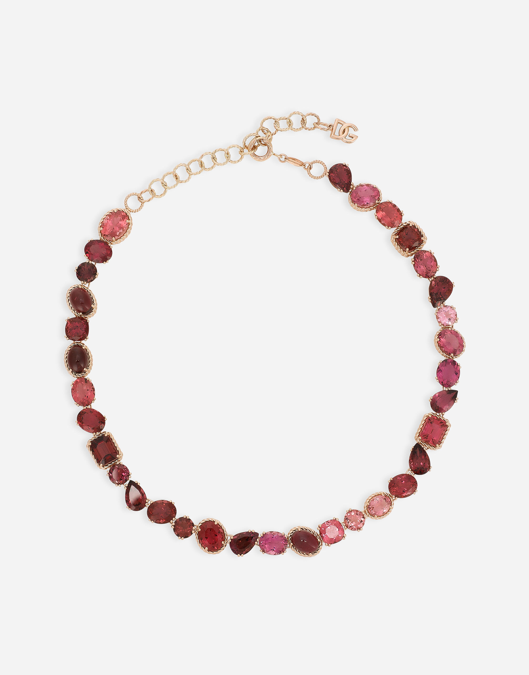 ${brand} Anna necklace in red gold 18kt with toumalines ${colorDescription} ${masterID}