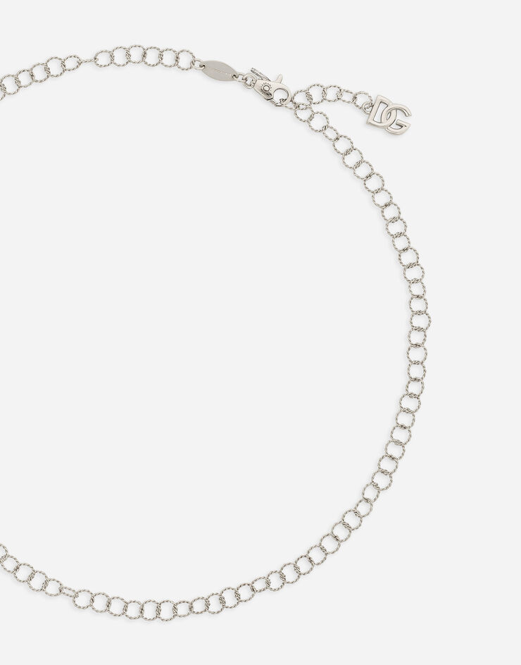 Dolce & Gabbana Twisted wire chain necklace in white gold 18Kt White WNQB1GWWHDG