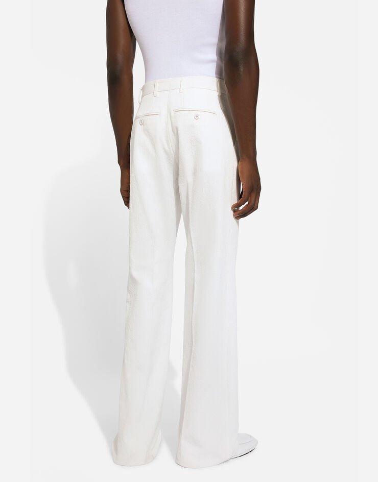 Dolce & Gabbana Pantalon couture en coton stretch Blanc GP06GTFU9AT