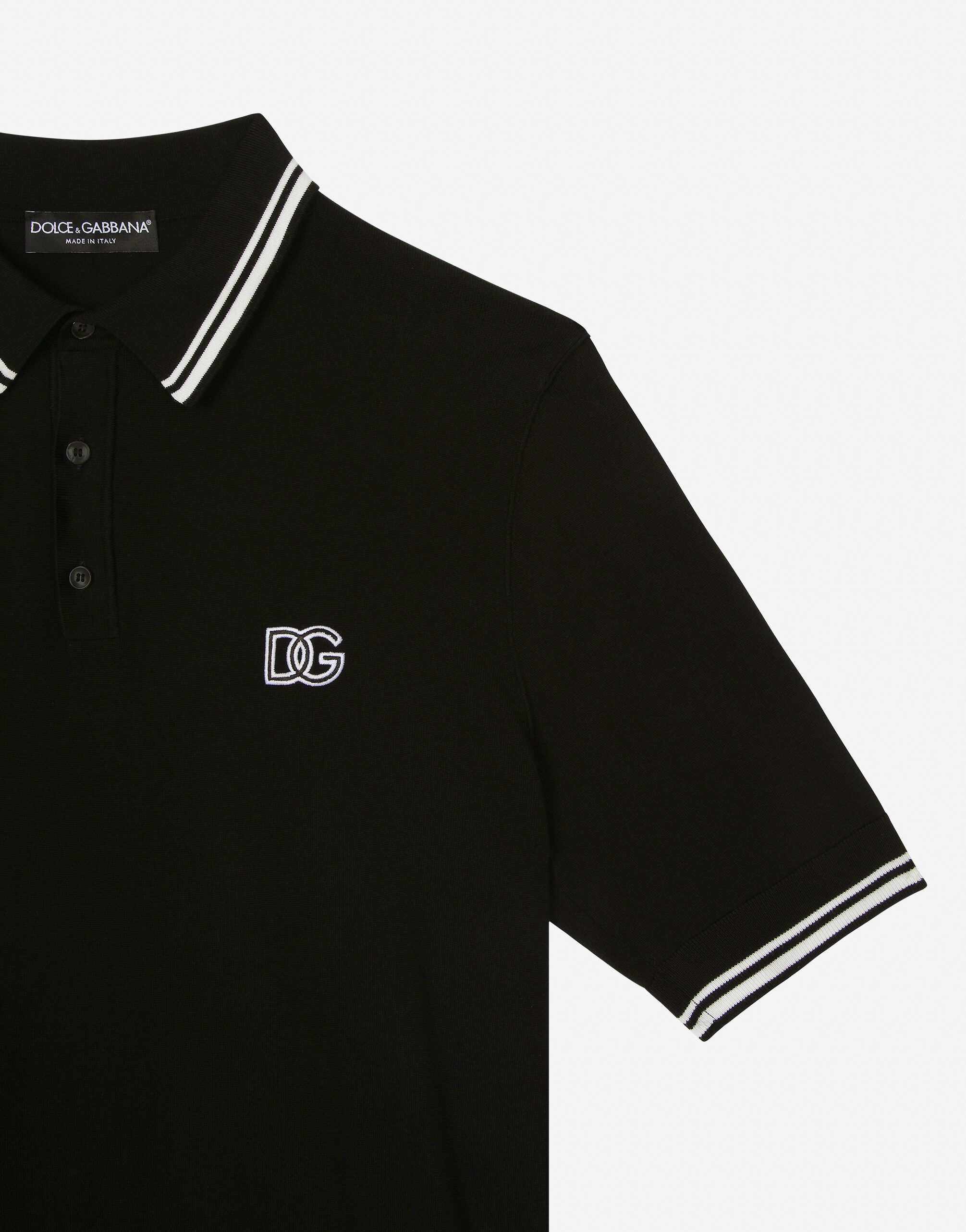 Short-sleeved polo-shirt with DG logo embroidery