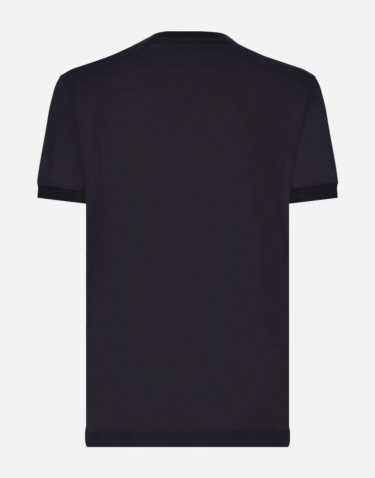 Dolce & Gabbana Kurzarm-T-Shirt aus Seide Grau G8RG0TFU75F