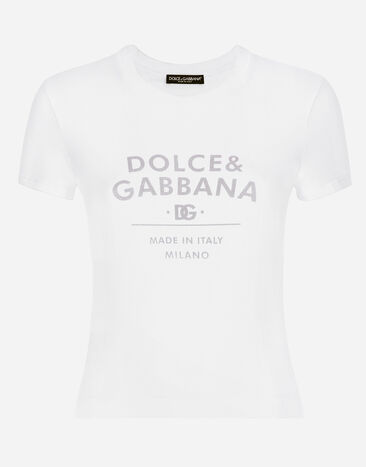 Dolce & Gabbana T-shirt in jersey con lettering Dolce&Gabbana Stampa F8U74TII7EP