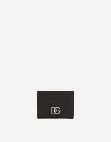 Dolce & Gabbana Calfskin nappa card holder with DG logo Black BP0330AW576