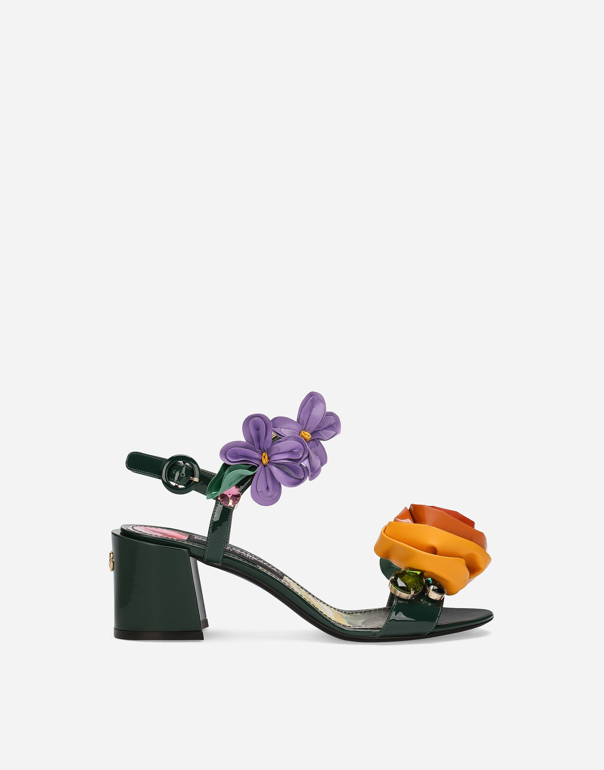 Patent leather sandals in Green for | Dolce&Gabbana® US