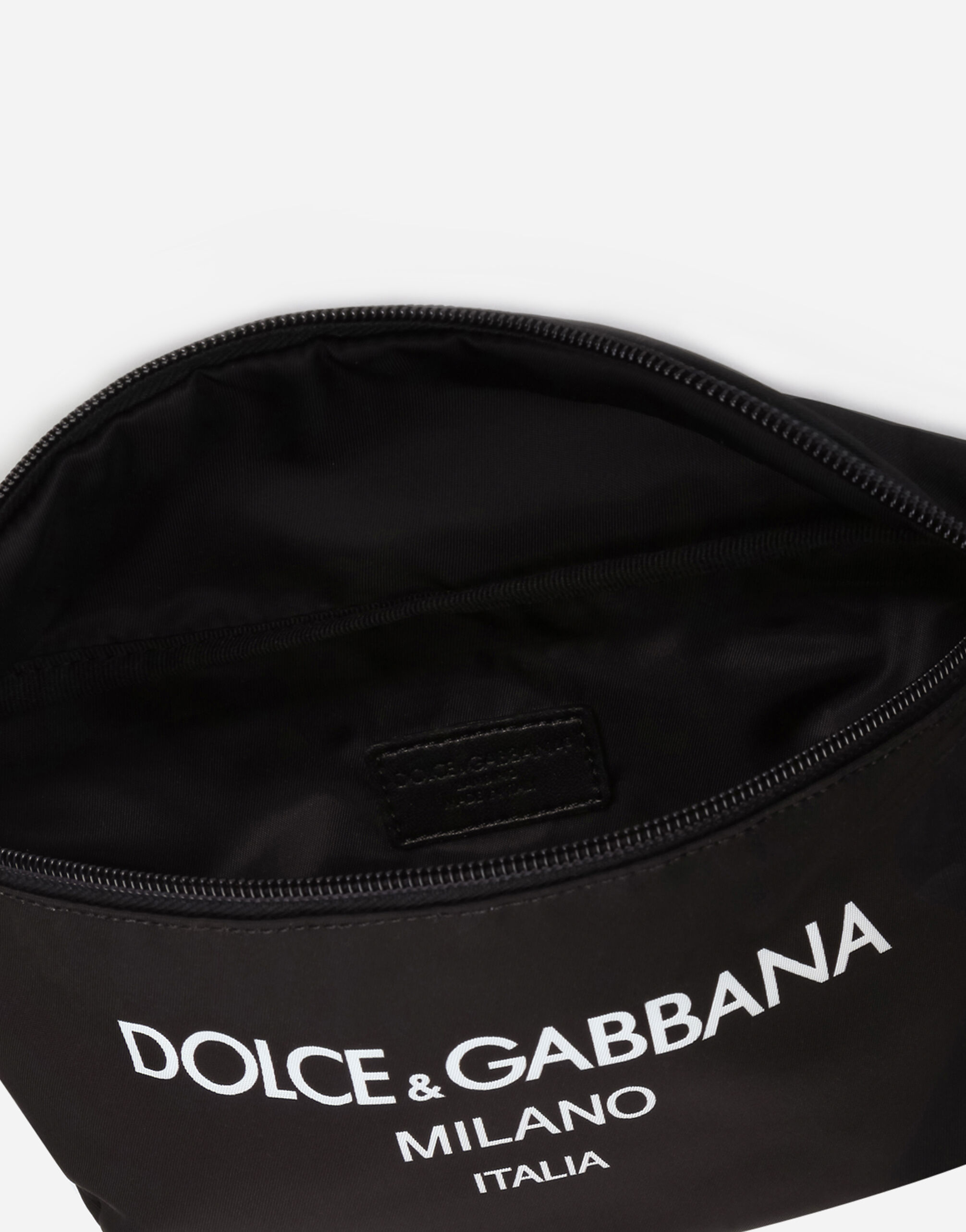 Nylon belt bag with dolce&gabbana milano logo