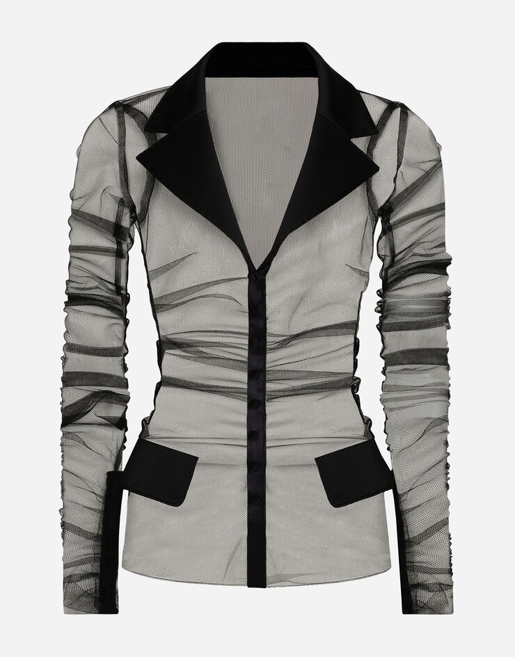 Dolce & Gabbana Tulle jacket with satin details 블랙 F27AOTHLMLQ