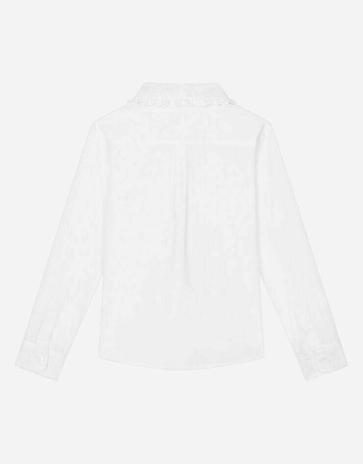DolceGabbanaSpa قميص بوبلين مع ياقة مطرزة أبيض L55S83G7JJ2