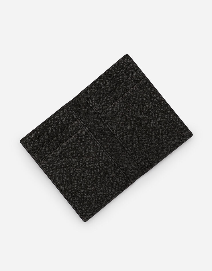 Dolce & Gabbana Bifold-Kartenetui aus Kalbsleder Dauphine-Prägung Schwarz BP3323AG219