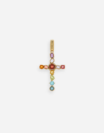 Dolce & Gabbana Rainbow charm in yellow gold 18kt with multicolor stones Yellow gold WAPR1GWMIX6
