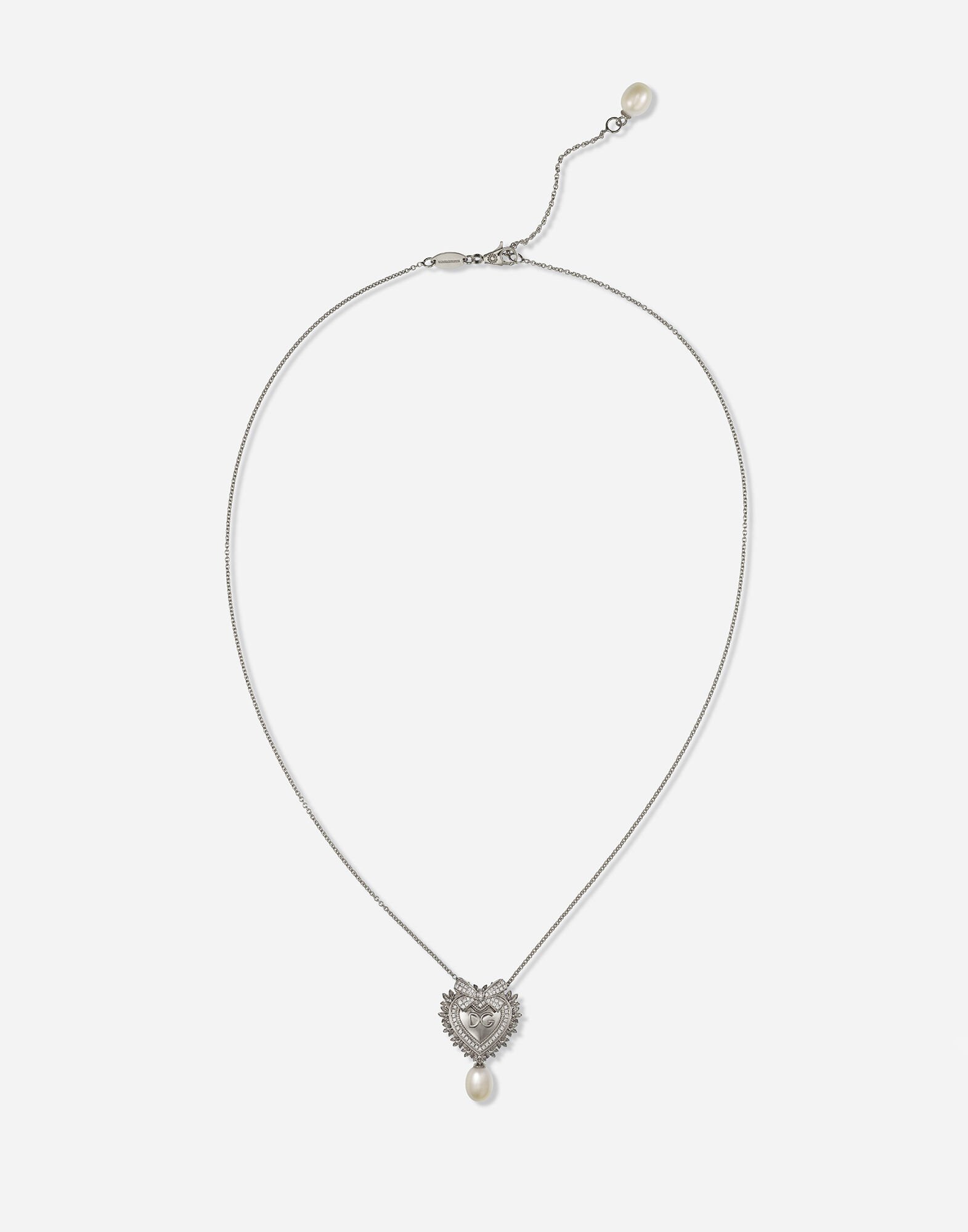 ${brand} Devotion necklace in white gold with diamonds and pearls ${colorDescription} ${masterID}
