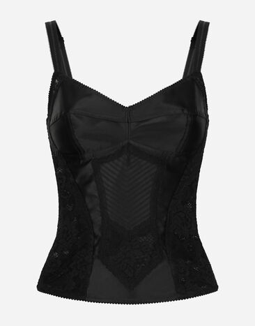 ${brand} Top corsetero de raso y encaje ${colorDescription} ${masterID}