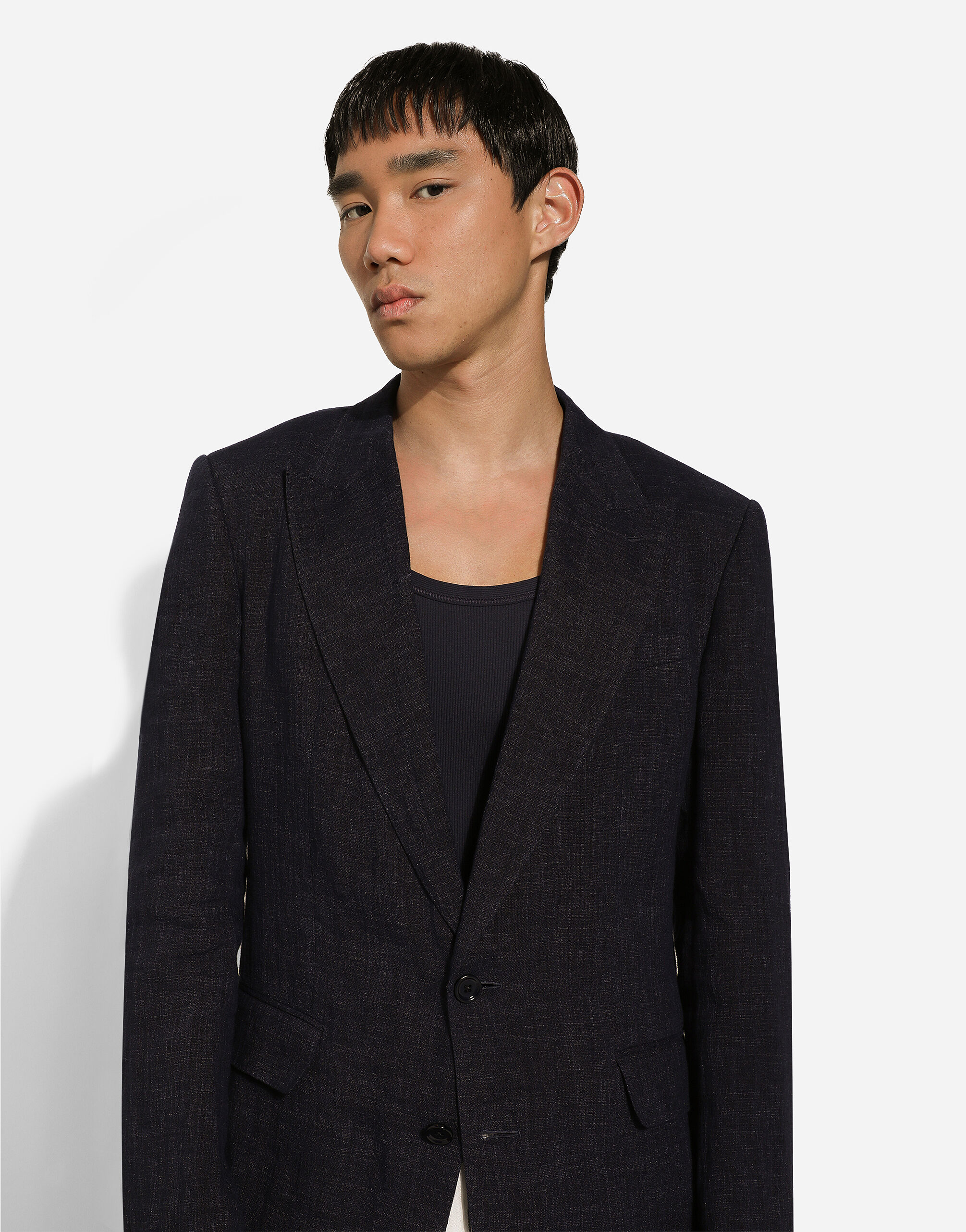 グレーのメンズ Single-breasted linen-blend Sicilia-fit jacket 