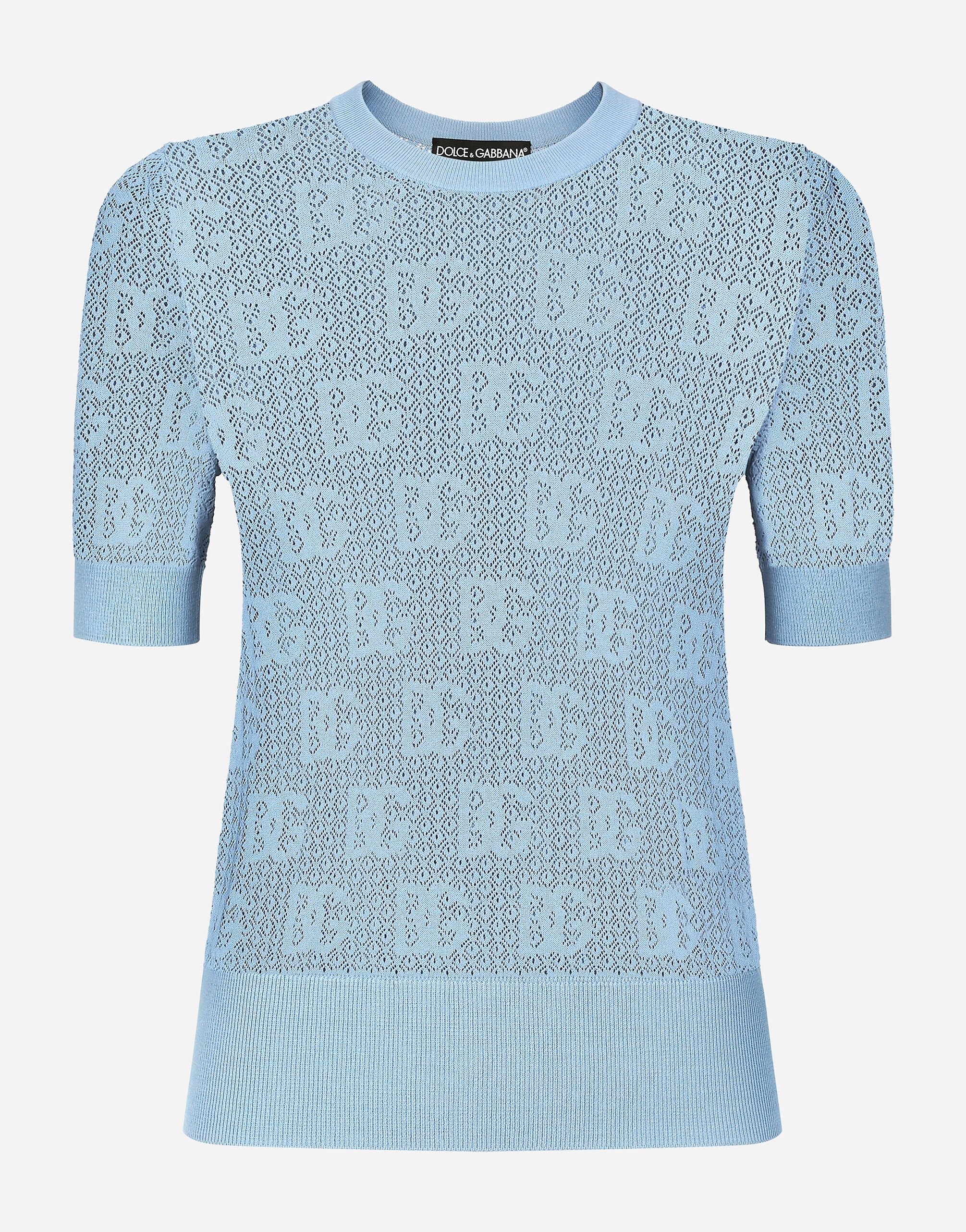 ${brand} Maglia in viscosa punto pizzo logo DG jacquard ${colorDescription} ${masterID}