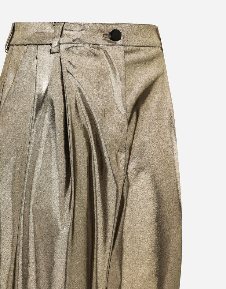 Dolce & Gabbana Hose aus elastischem Metallic-Satin Gold FTC8YTFURMT