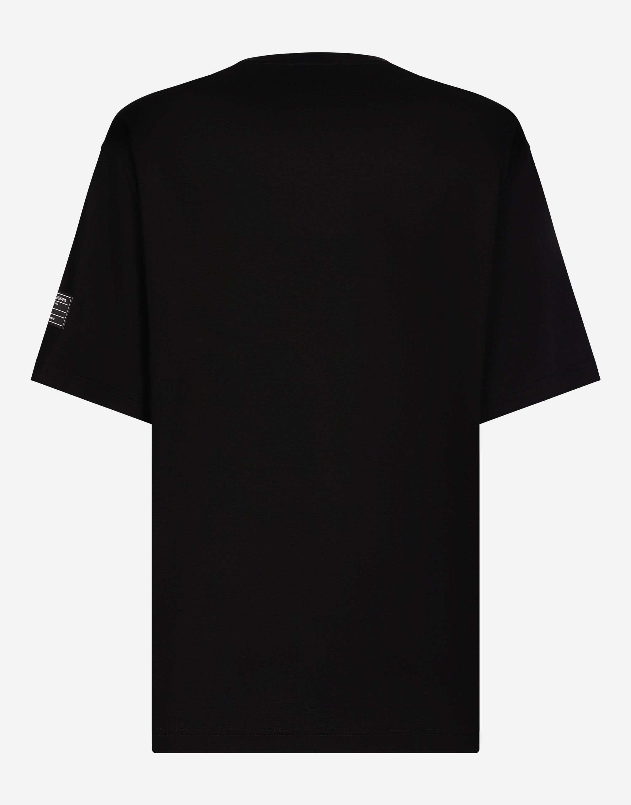 Short-sleeved T-shirt with vertical logo print