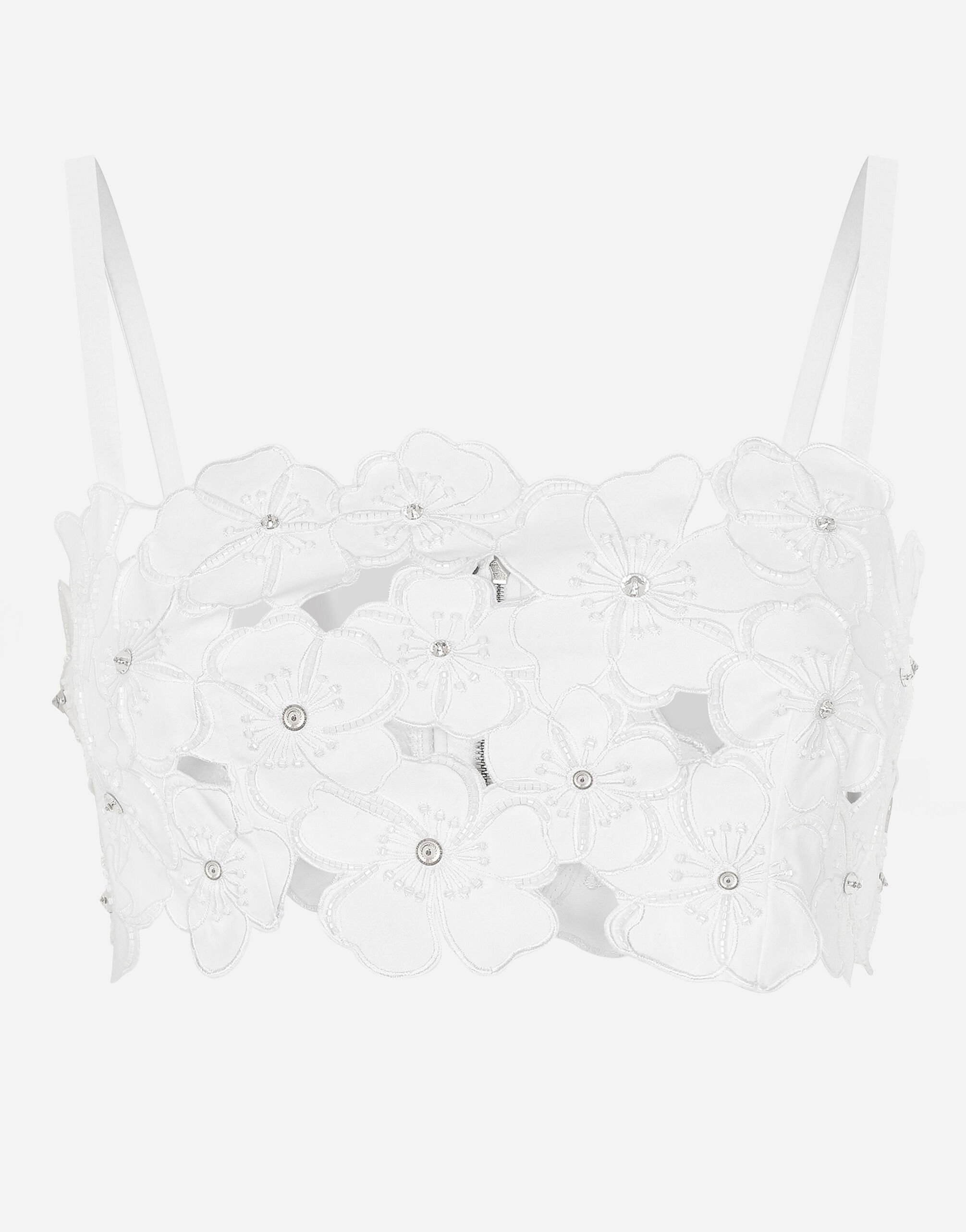 ${brand} Cotton bralette top with cut-out embroidery and rhinestone embellishment ${colorDescription} ${masterID}
