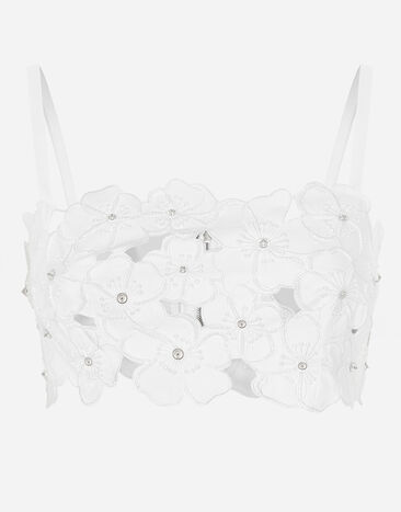 ${brand} Bralette-Top aus Baumwolle mit Cut-out-Stickerei und Strassbesatz ${colorDescription} ${masterID}