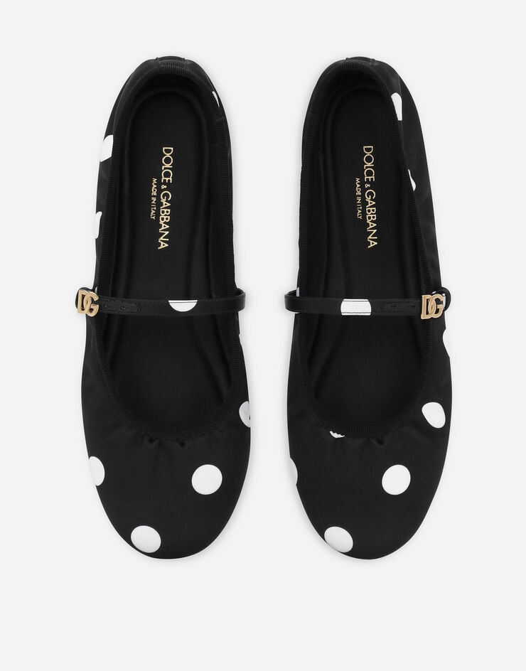 Dolce & Gabbana حذاء باليرينا ساتان بنقشة مطبعة CB0222AV885