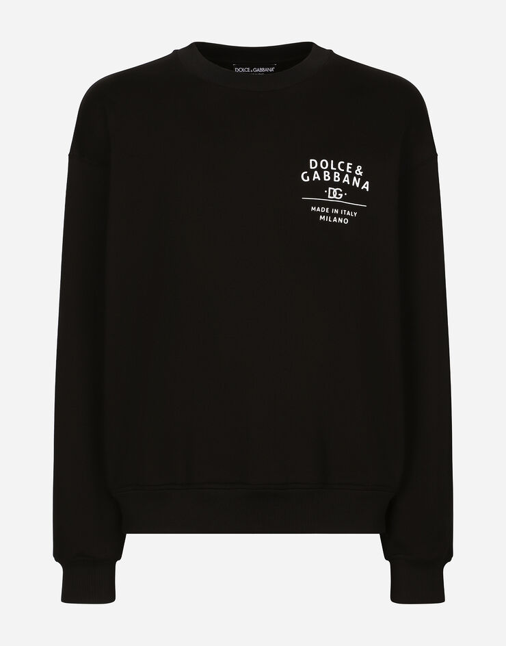 Dolce & Gabbana Sweat-shirt ras de cou à broderie Noir G9AHSZG7M2H